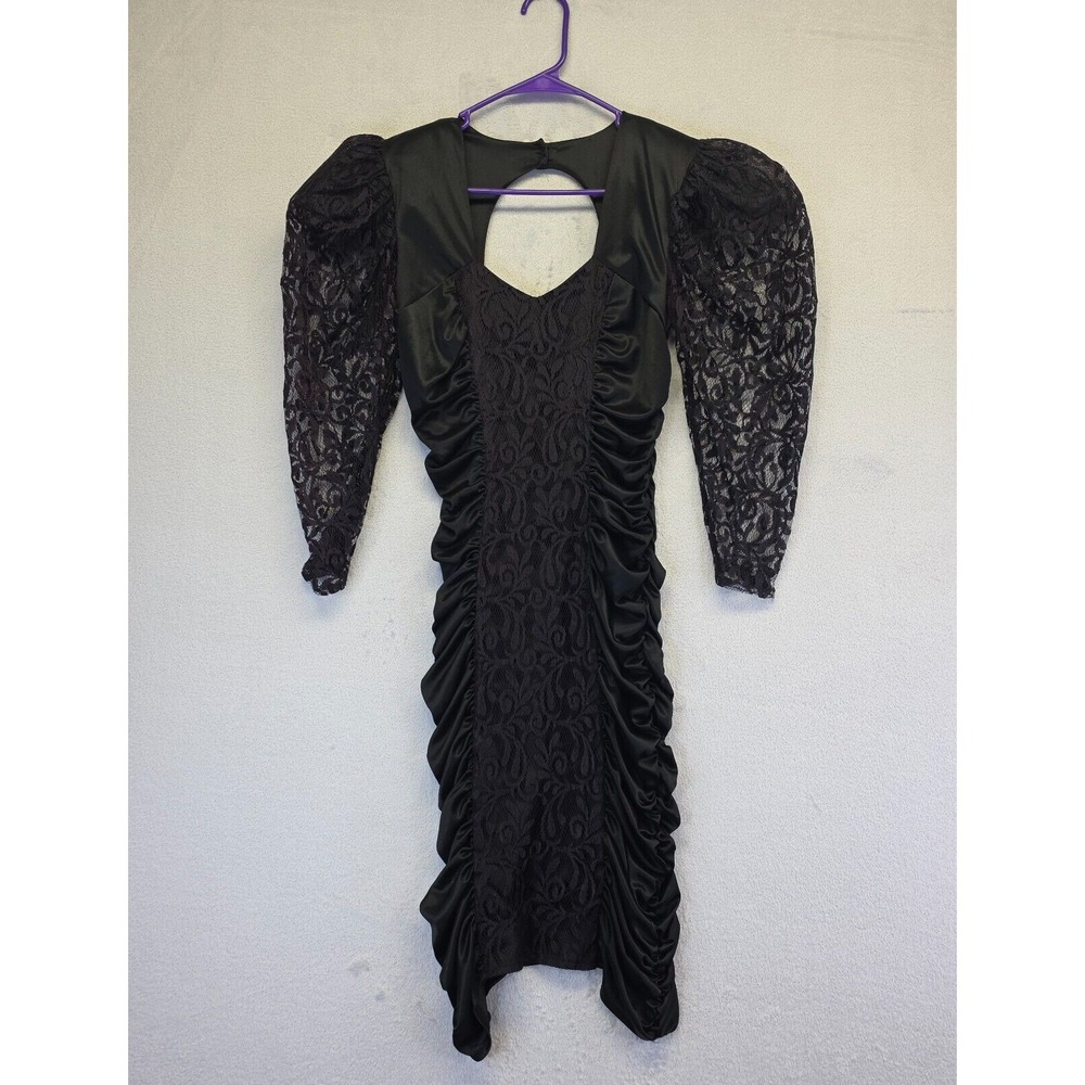 Mayvens of California Prom Dress XS Puff Sleeve Whimsigoth Ruched Gothic Mermaid